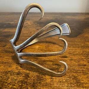 Vintage Wm Rogers Silverplate Fork Heart Cuff Bracelet Upcycled